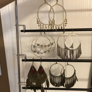 Five pair of dangly earrings